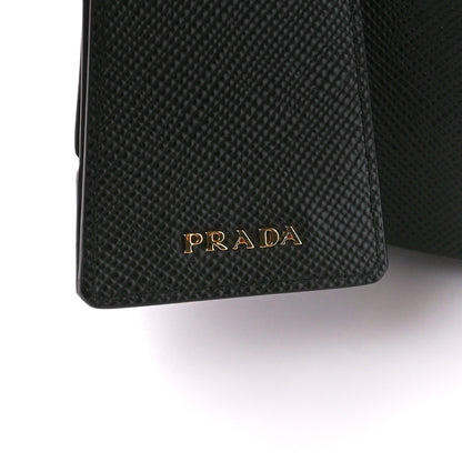 Prada Saffiano Cuir Small Panier Bucket Bag Black Fuoco 7 of 10