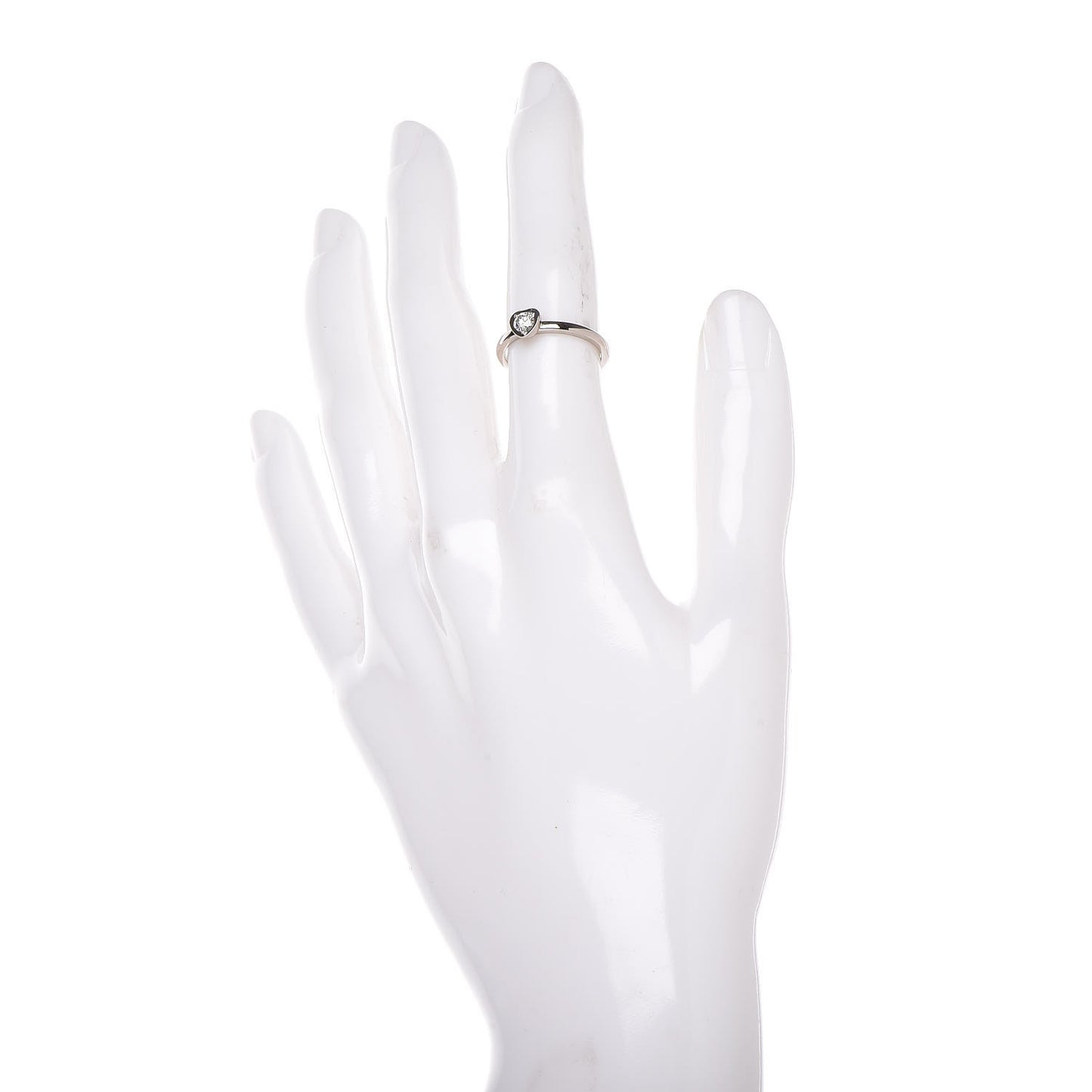 18K White Gold Diamond D'Amour Heart Ring 48 4.5