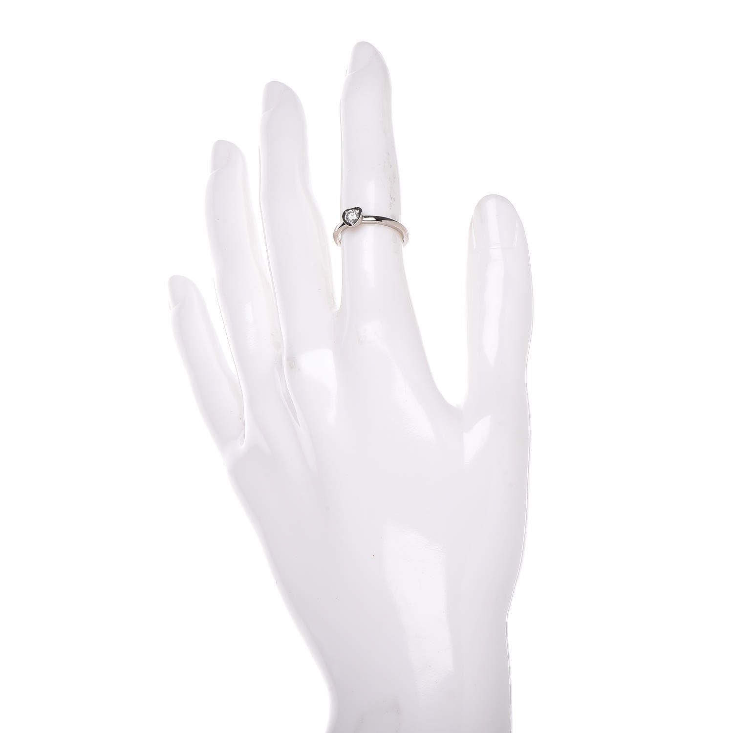 Cartier 18K White Gold Diamond D'Amour Heart Ring 48 4.5 2 of 7