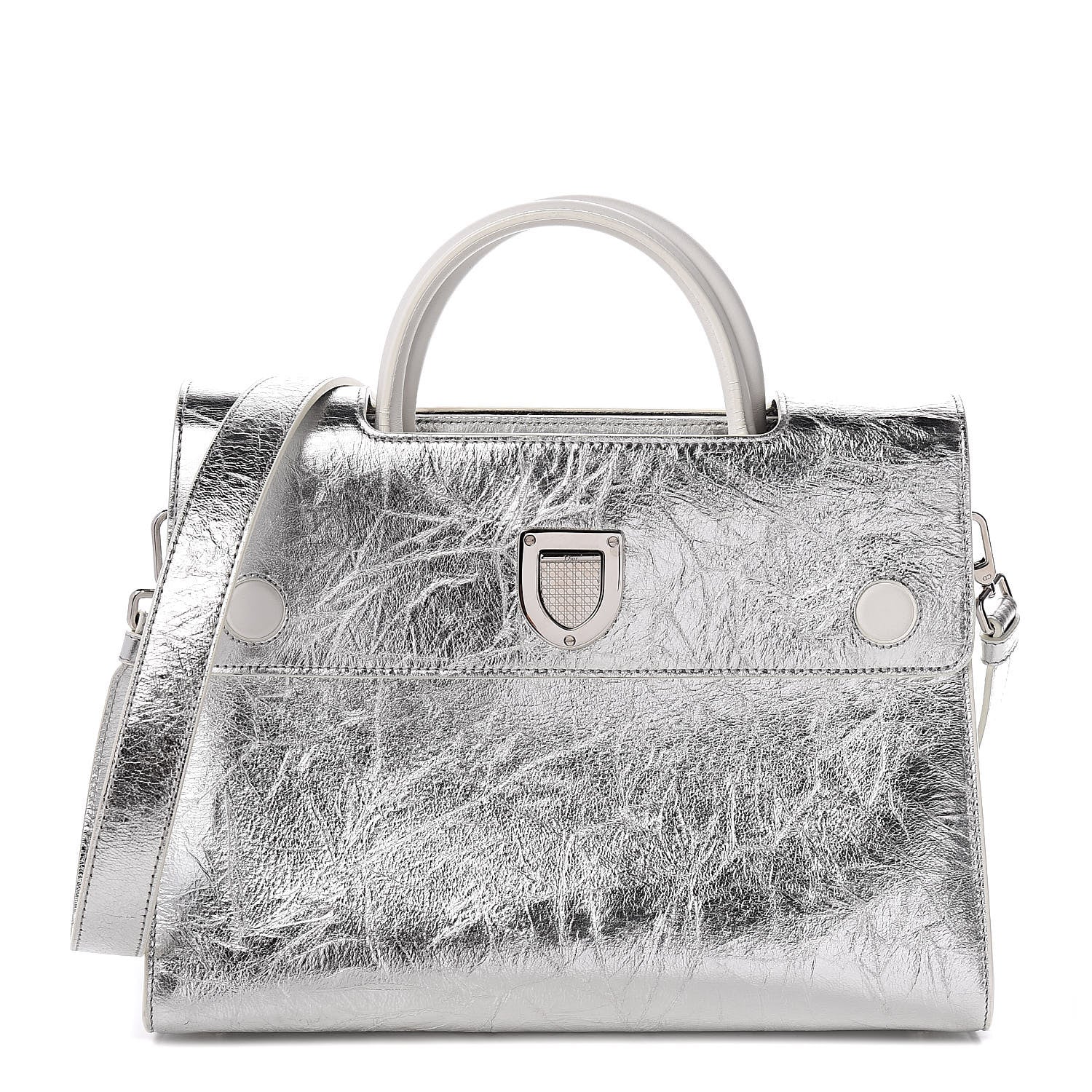 Christian Dior Metallic Calfskin Medium Diorever Flap Silver 1 of 10