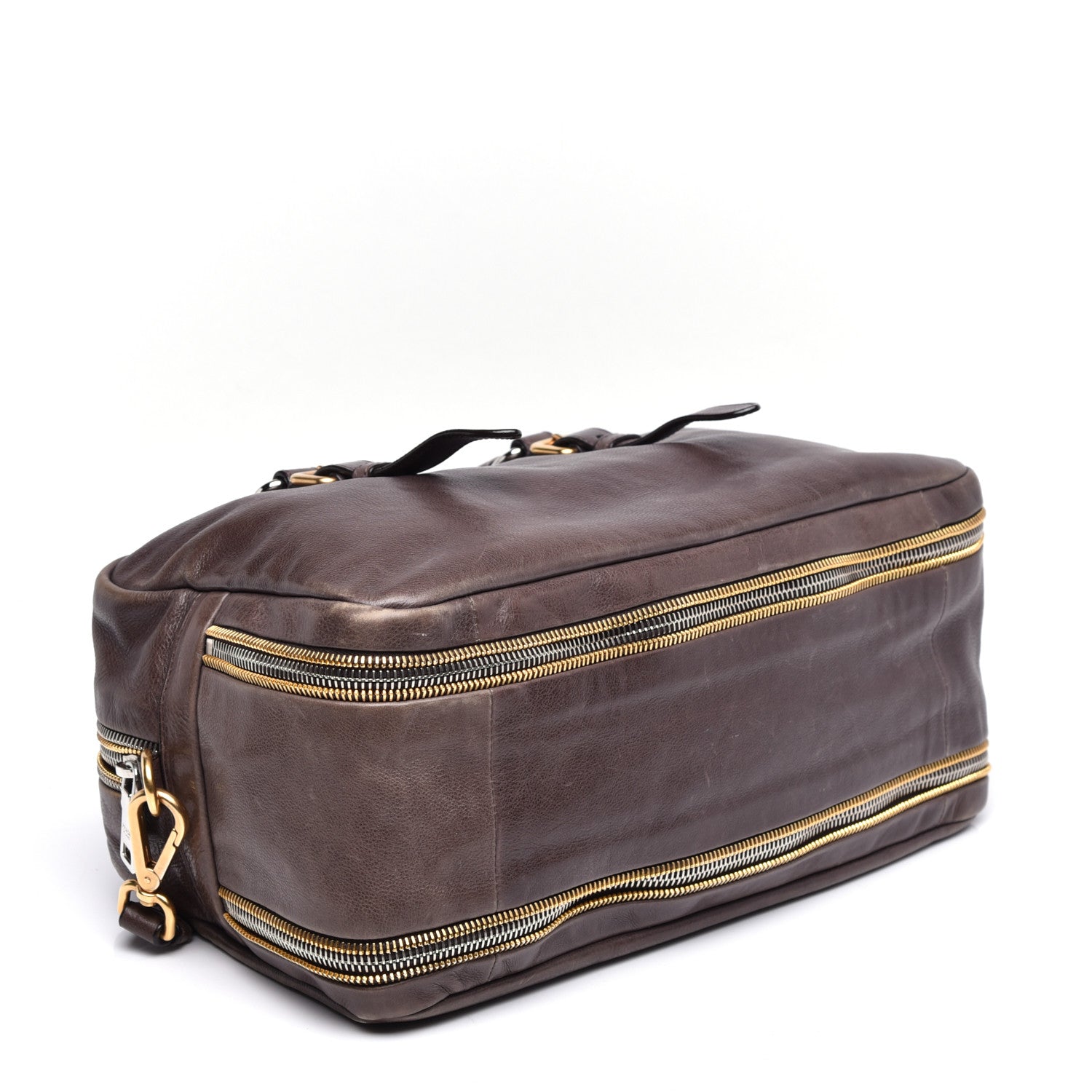 Prada Glace Calfskin Zippers Satchel Ardesia 4 of 8