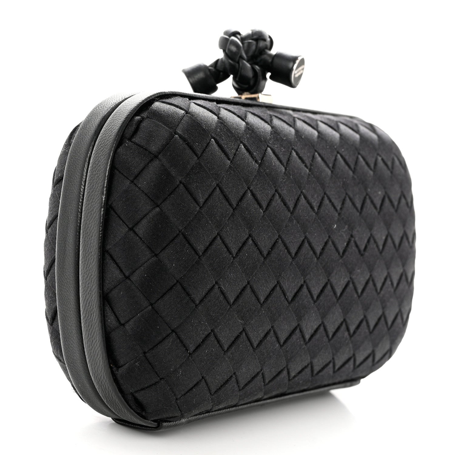 Bottega Veneta Satin Intreccio Impero Knot Clutch Black 3 of 6