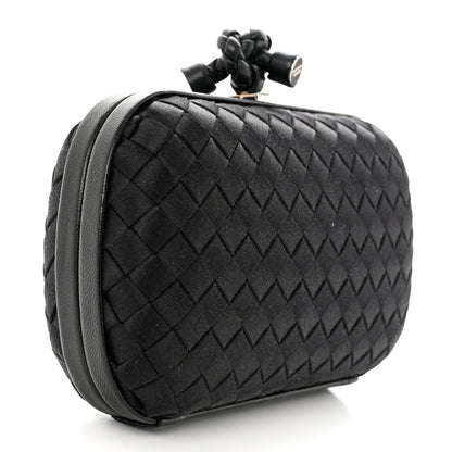 Bottega Veneta Satin Intreccio Impero Knot Clutch Black 3 of 6
