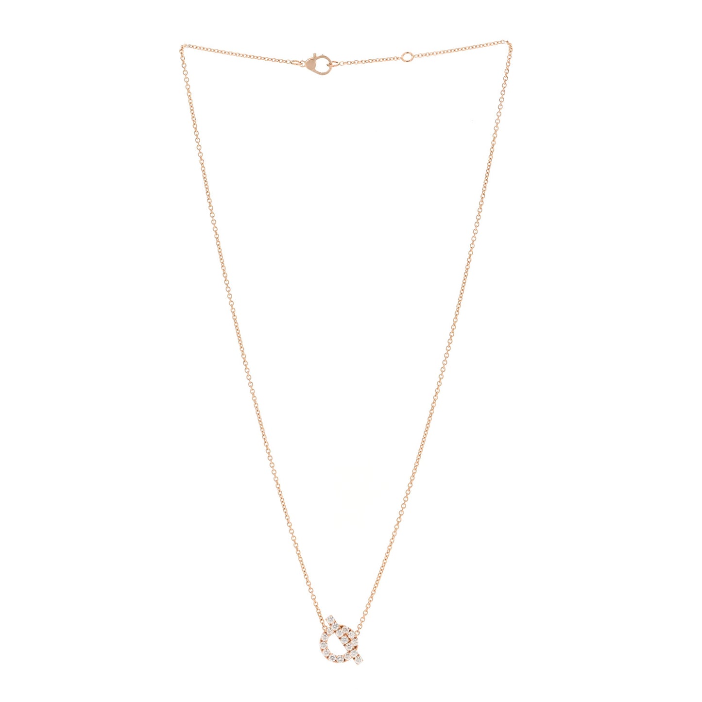 18K Rose Gold Diamond Finesse Pendant Necklace