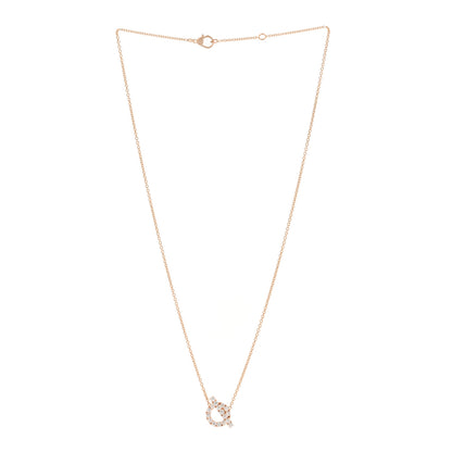 Hermes 18K Rose Gold Diamond Finesse Pendant Necklace 2 of 4