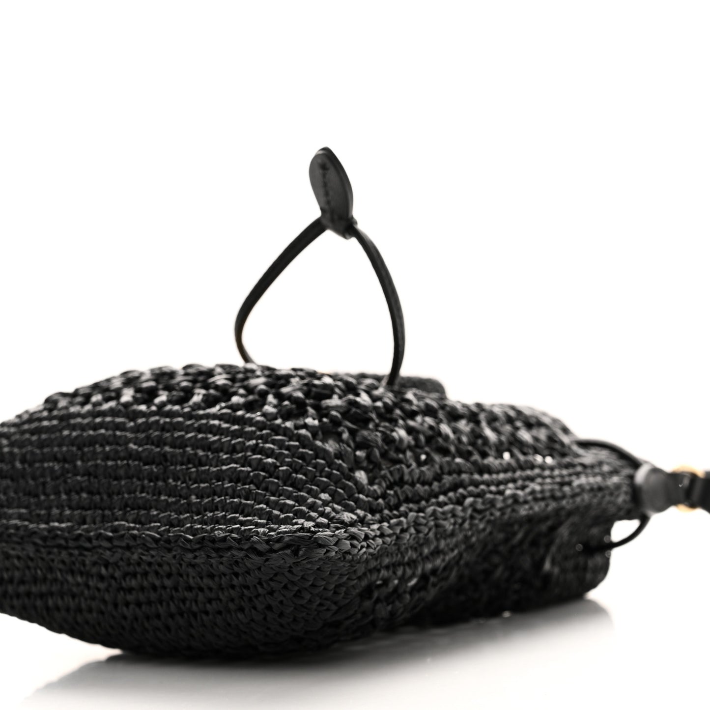 Raffia Shoulder Bag Black