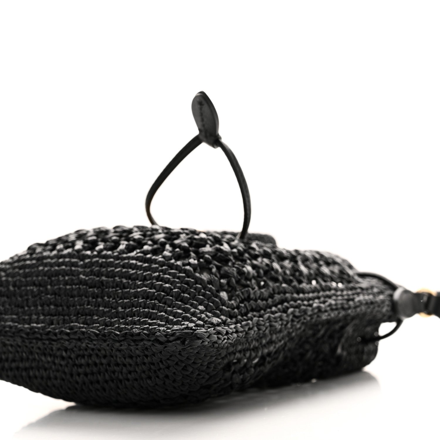 Miu Miu Raffia Shoulder Bag Black 9 of 9