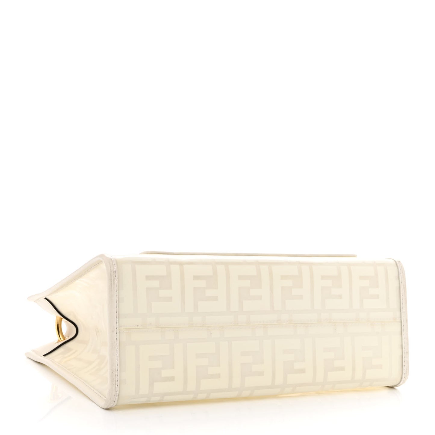 TPU FF Vitello Century Plexiglass Small Runaway Shopper Tote White