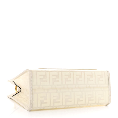 Fendi TPU FF Vitello Century Plexiglass Small Runaway Shopper Tote White 4 of 15