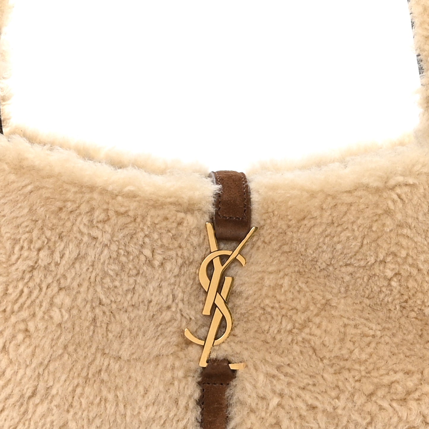 Shearling Le 5 A 7 Mini Hobo Natural Beige