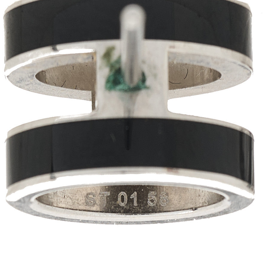 Hermes Palladium Lacquered Mini Pop H Earrings Black 4 of 4