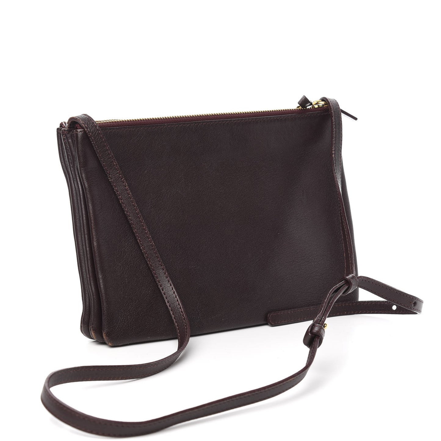Smooth Lambskin Small Trio Crossbody Bag Burgundy