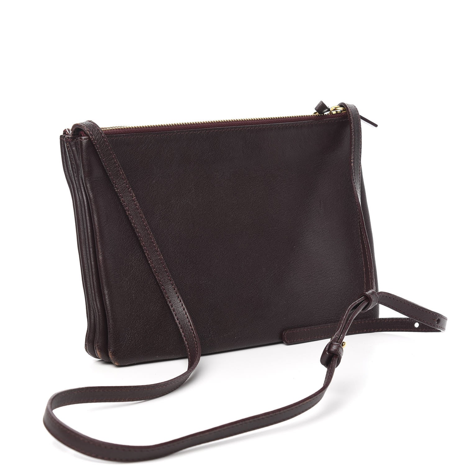 Celine Smooth Lambskin Small Trio Crossbody Bag Burgundy 2 of 11