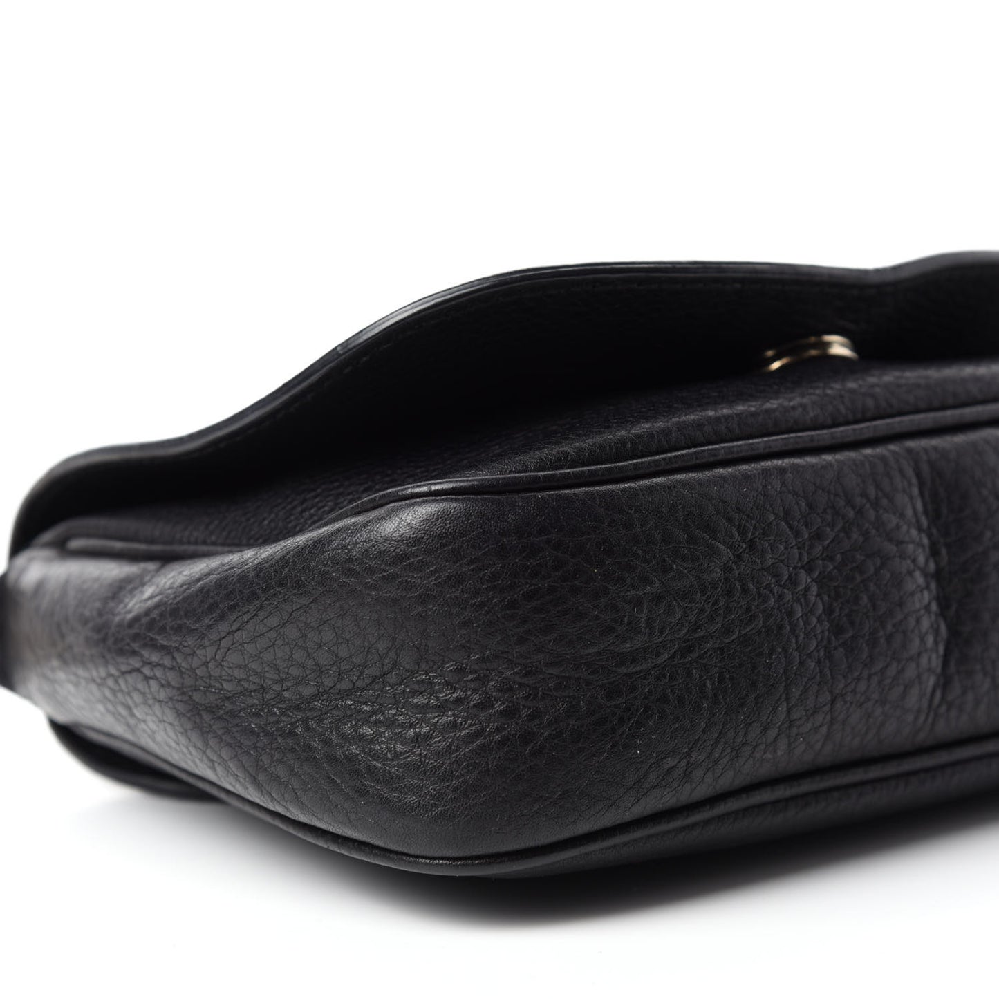 Pebbled Calfskin Small Soho Flap Crossbody Black