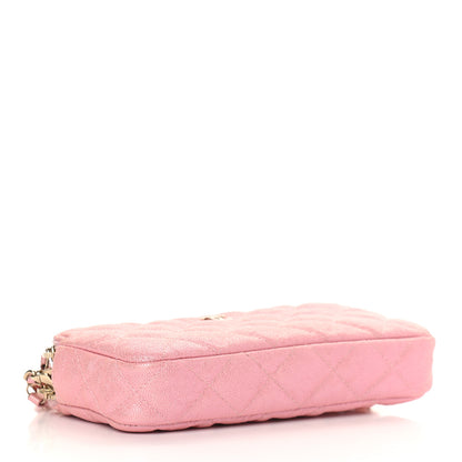 Chanel Iridescent Caviar Quilted Small Clutch With Chain Pink 4 of 10