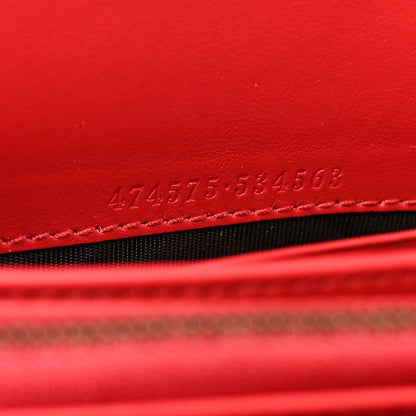 Gucci Calfskin Matelasse GG Marmont Chain Wallet Hibiscus Red 7 of 12