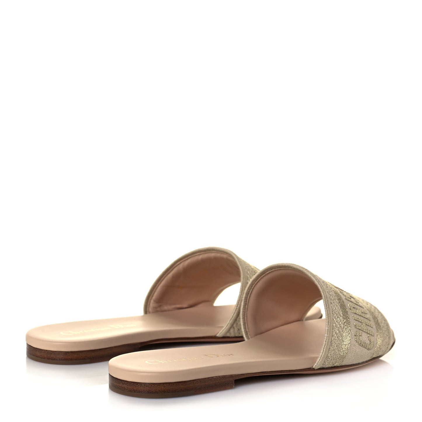 Lurex Dway Mules Slide Sandals 36.5 Gold Beige