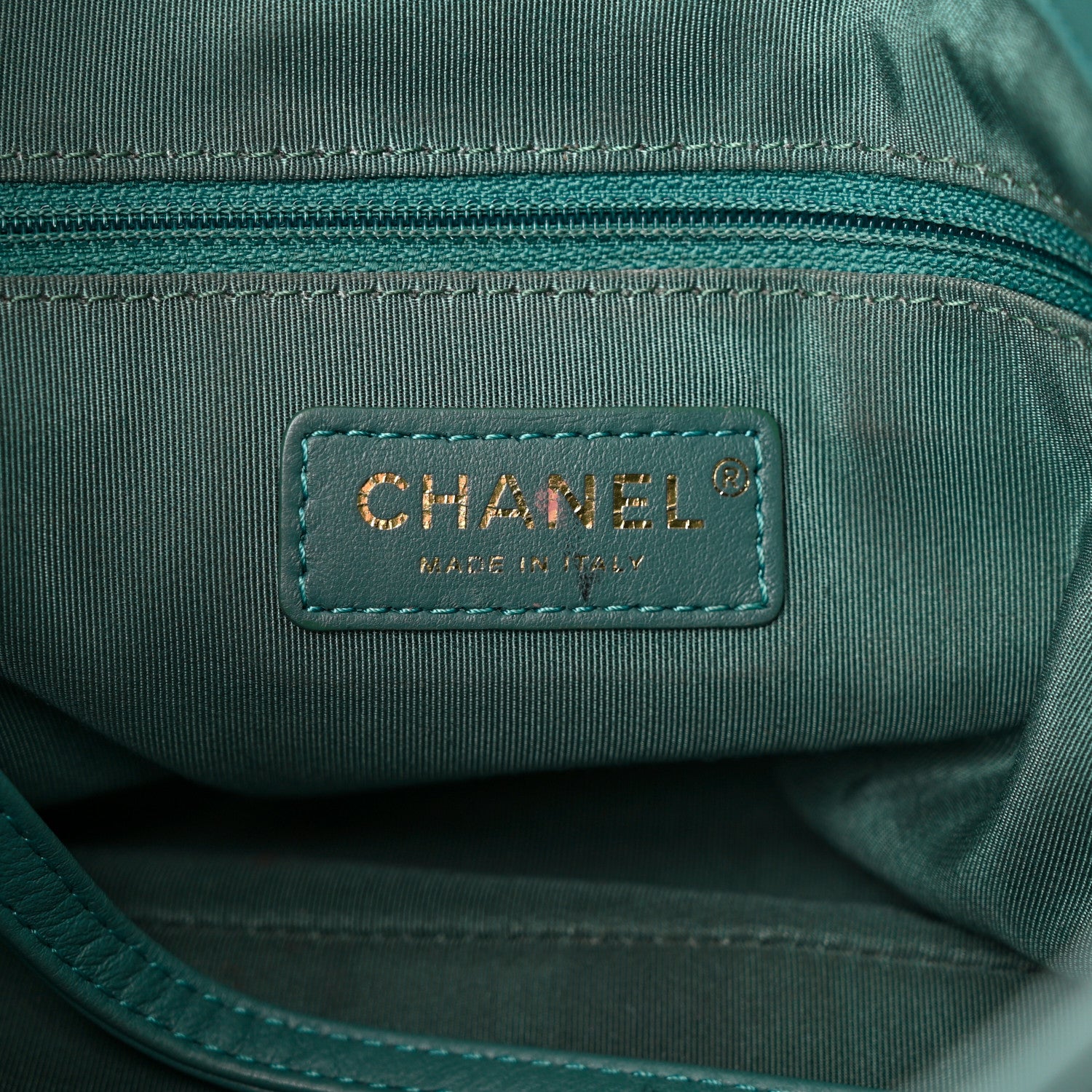 Chanel Calfskin Stitched Large Chevron Chic Shopping Bag Blue 6 of 19