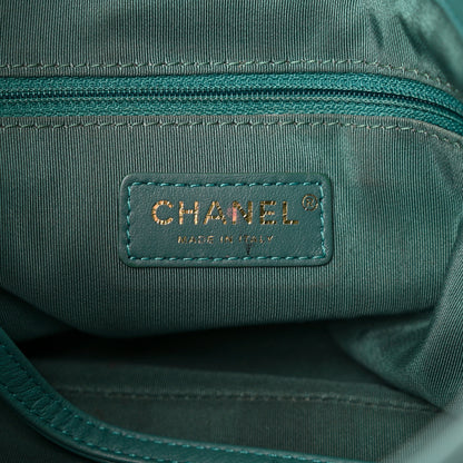 Chanel Calfskin Stitched Large Chevron Chic Shopping Bag Blue 6 of 19