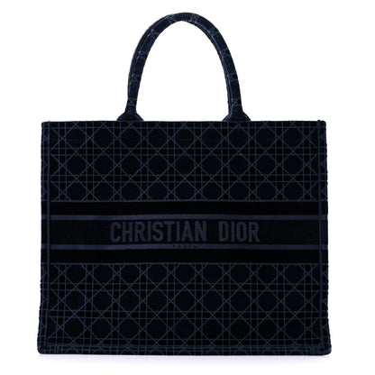 Christian Dior Velvet Cannage Large Book Tote Navy Blue 1 of 17