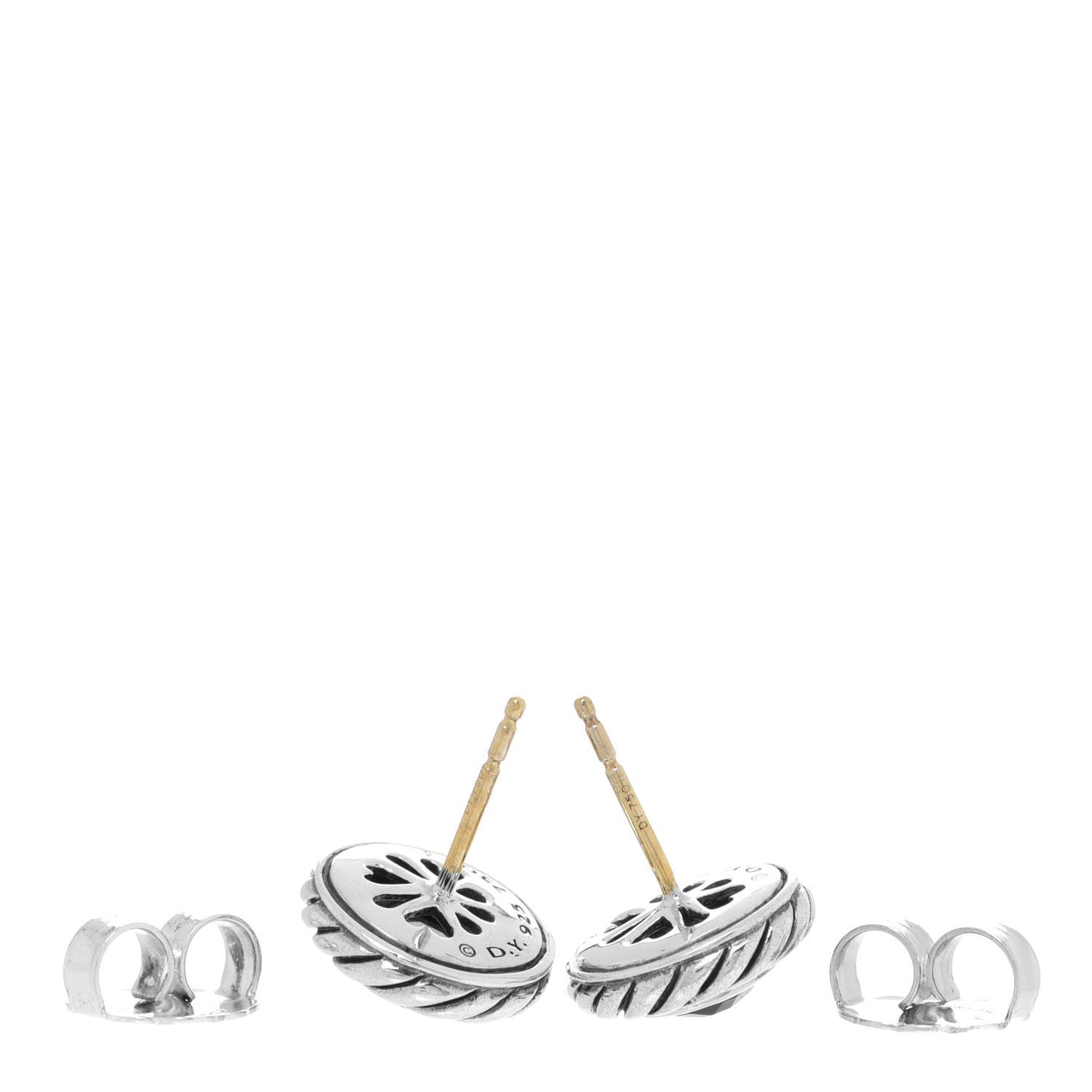 Sterling Silver 18K Yellow Gold Peridot Cookie Cable Earrings