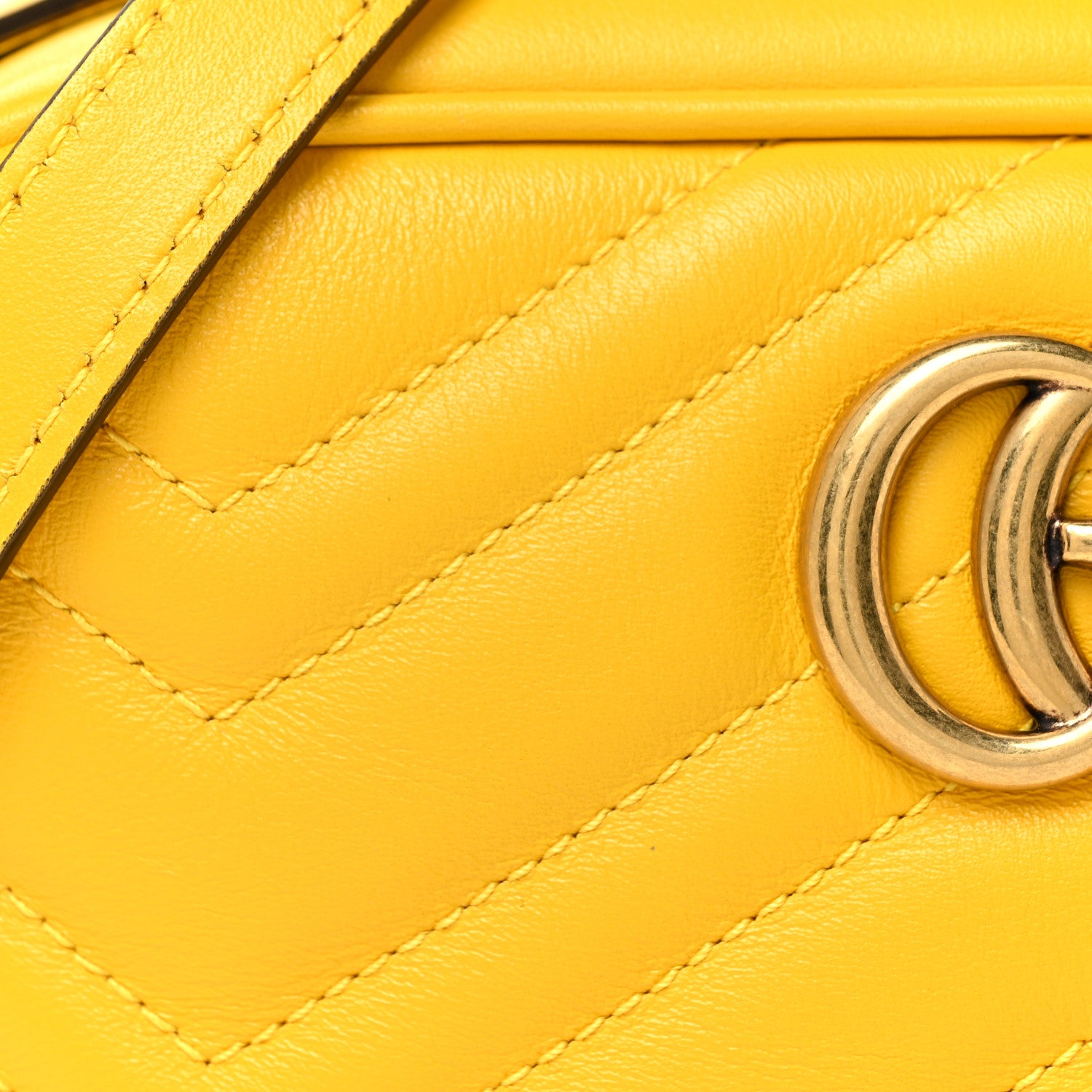 Gucci Calfskin Matelasse Mini GG Marmont Chain Shoulder Bag Stone Topaz 8 of 11