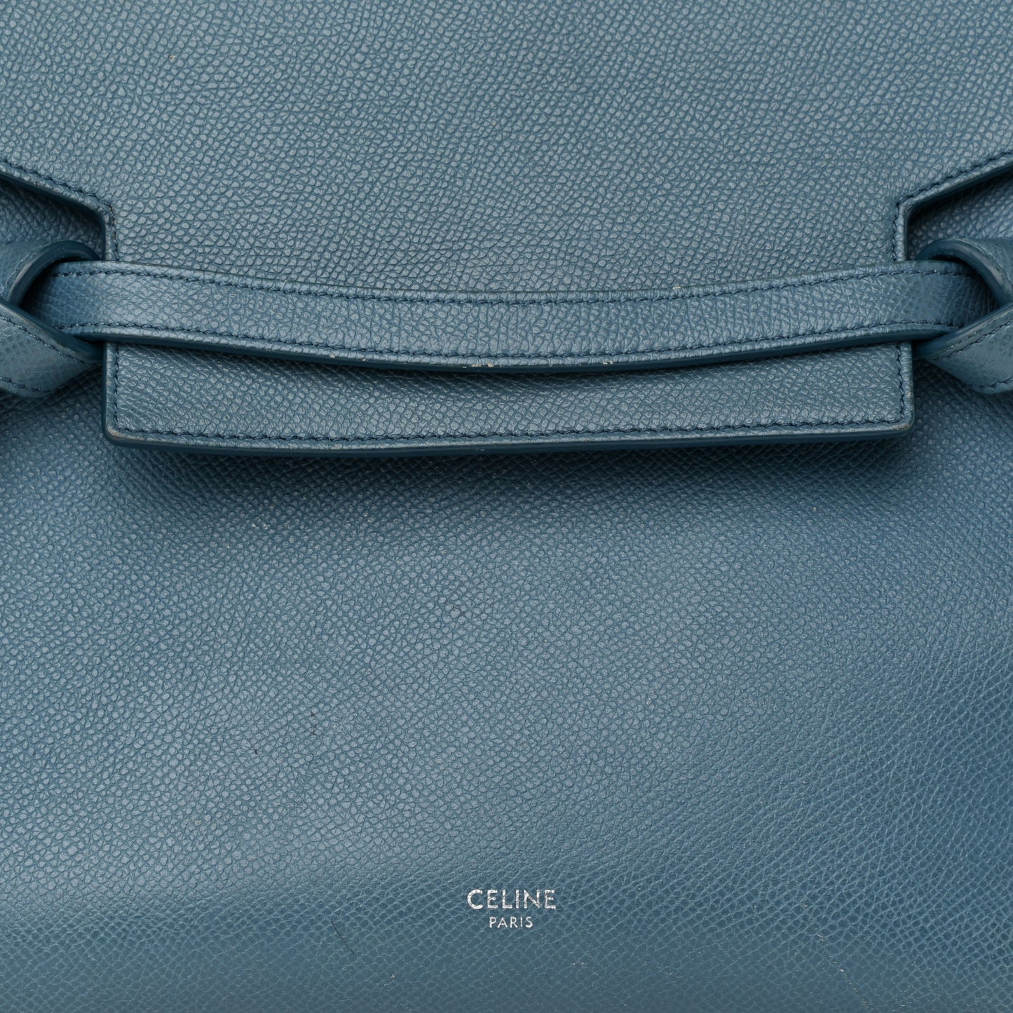 Grained Calfskin Mini Belt Bag Slate Blue