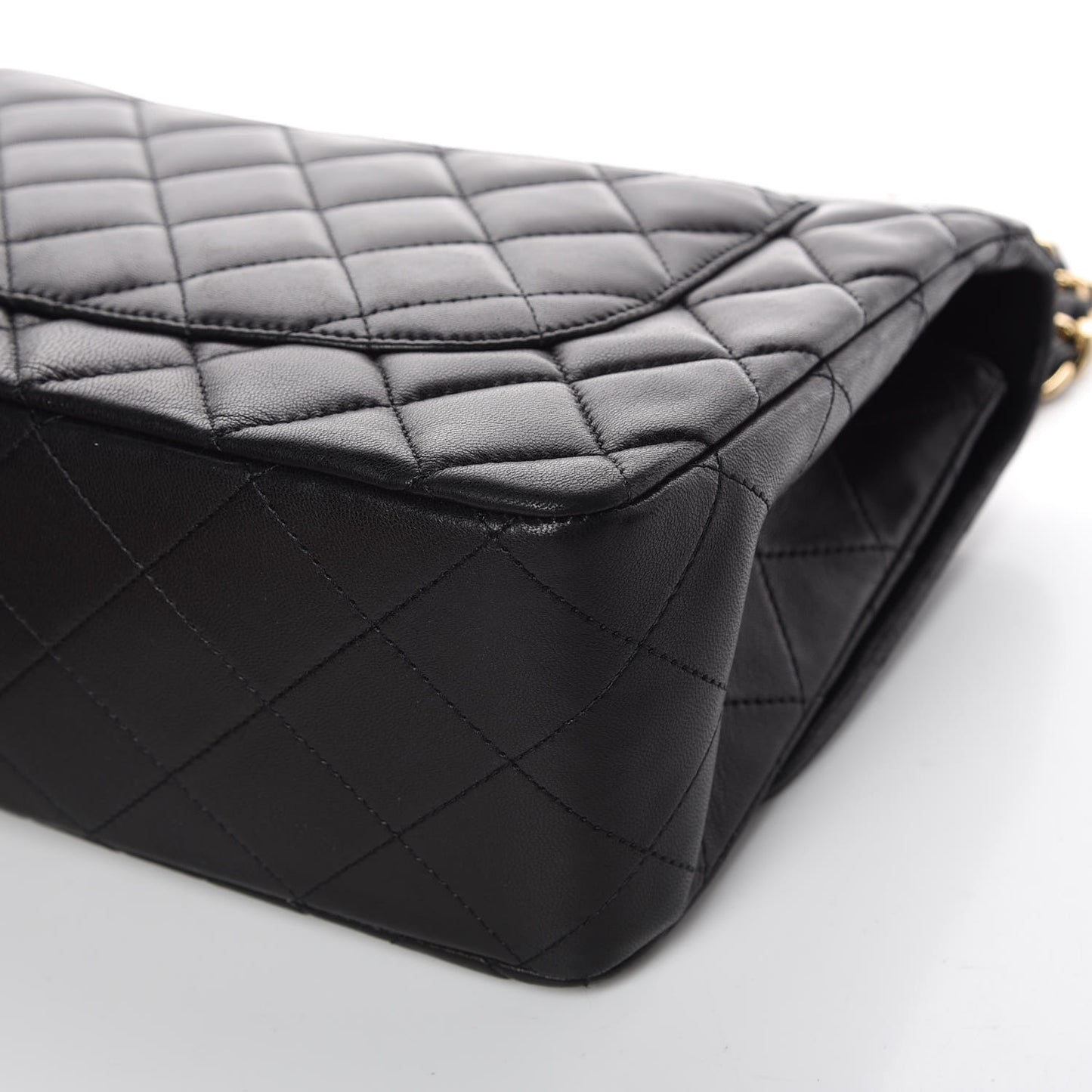 Lambskin Quilted Jumbo Single Flap Black