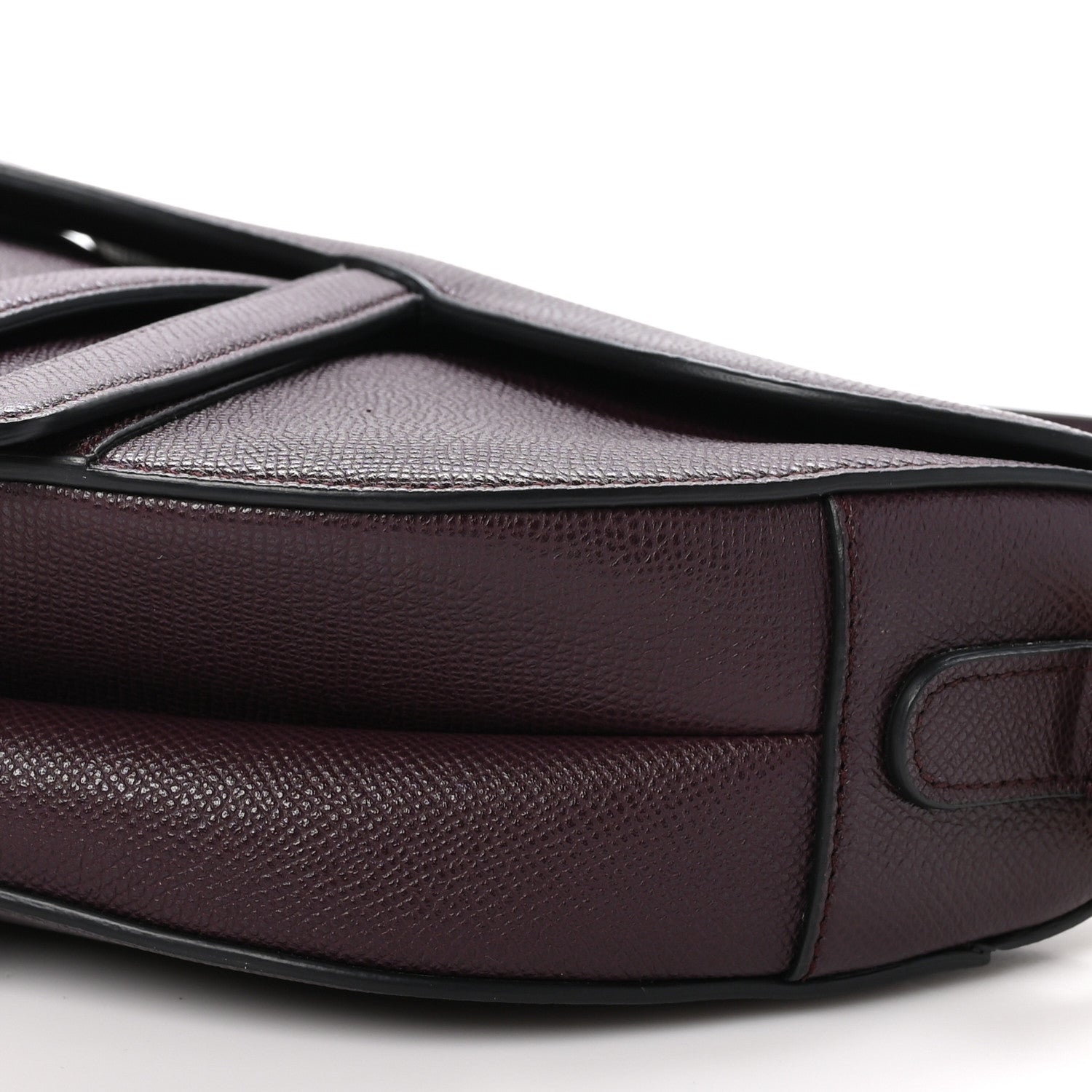 Christian Dior Grained Calfskin Saddle Bag Burgundy 10 of 10