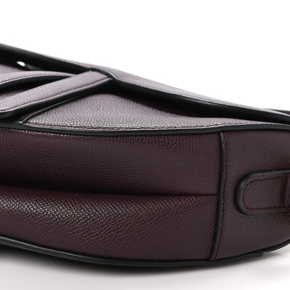 Christian Dior Grained Calfskin Saddle Bag Burgundy 10 of 10