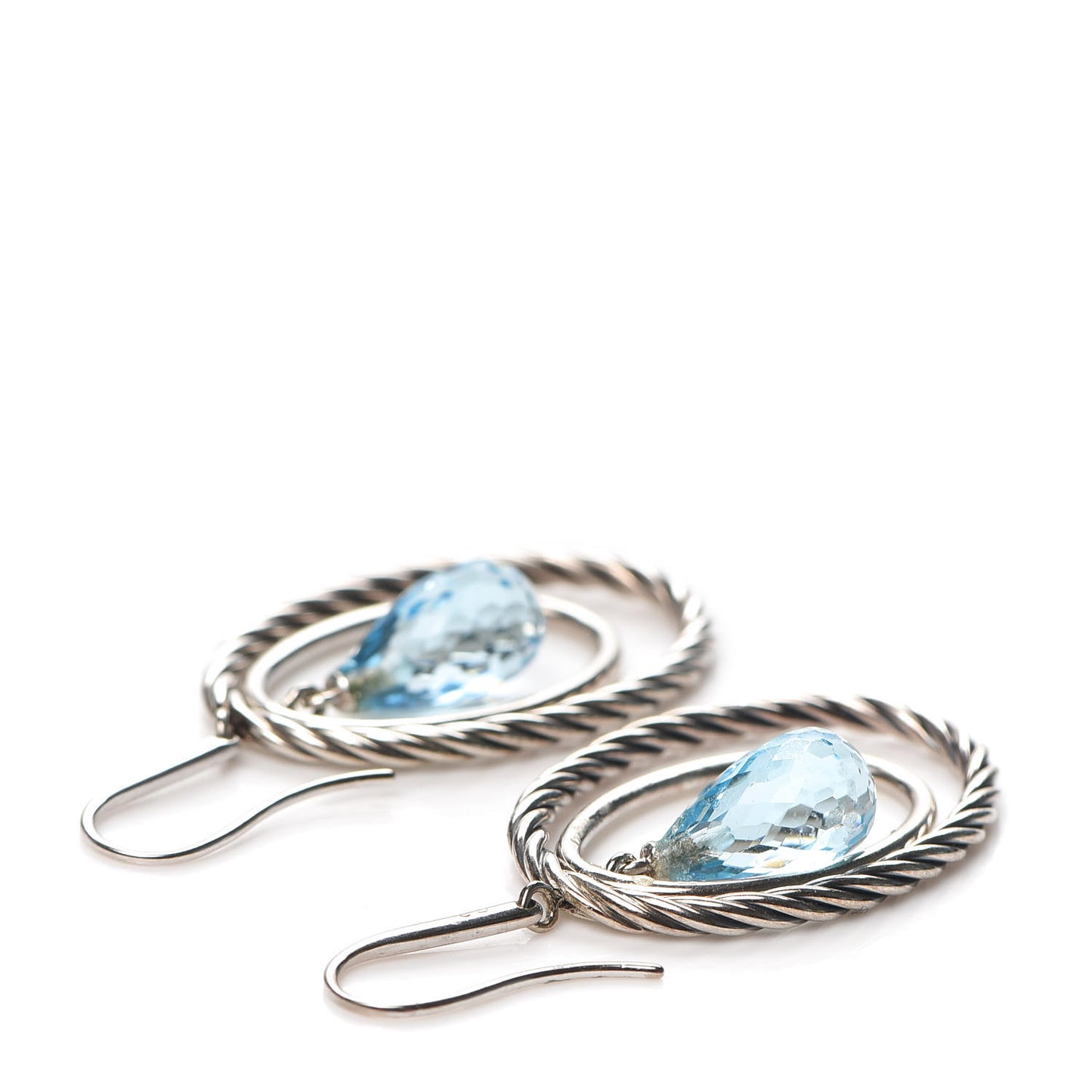 Sterling Silver Blue Topaz Mobile Drop Earrings