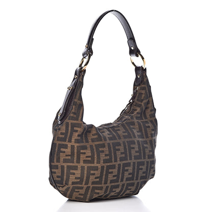 Fendi Zucca Cuoio Lucido Small Chef Hobo Tobacco Moro 3 of 11