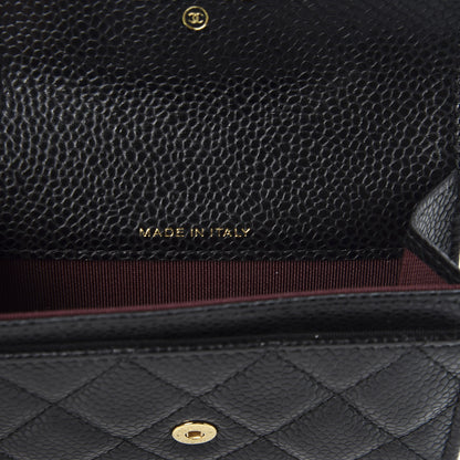 Chanel Caviar Quilted Flap Card Holder Wallet Black 8 of 9