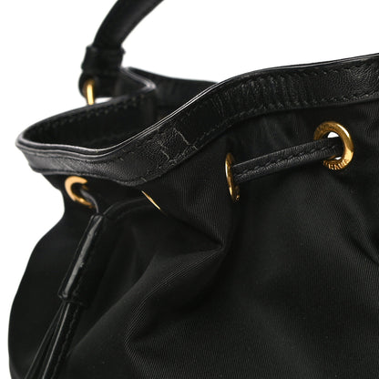 Prada Saffiano Tessuto Nylon Mini Bucket Crossbody Bag Black 11 of 13