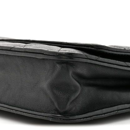 Chanel Crumpled Calfskin Quilted Wallet On Chain WOC Black 10 of 13