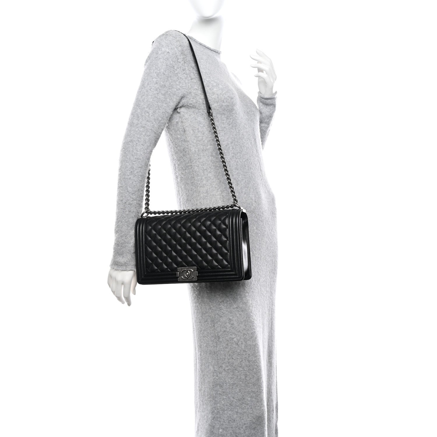 Chanel Caviar Quilted New Medium Boy Flap Black 2 of 10