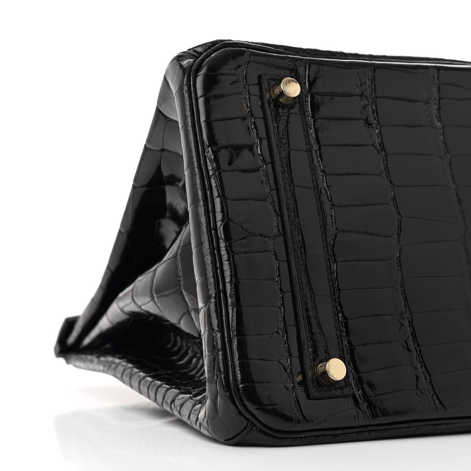 Hermes Shiny Porosus Crocodile Birkin 35 Black 9 of 17