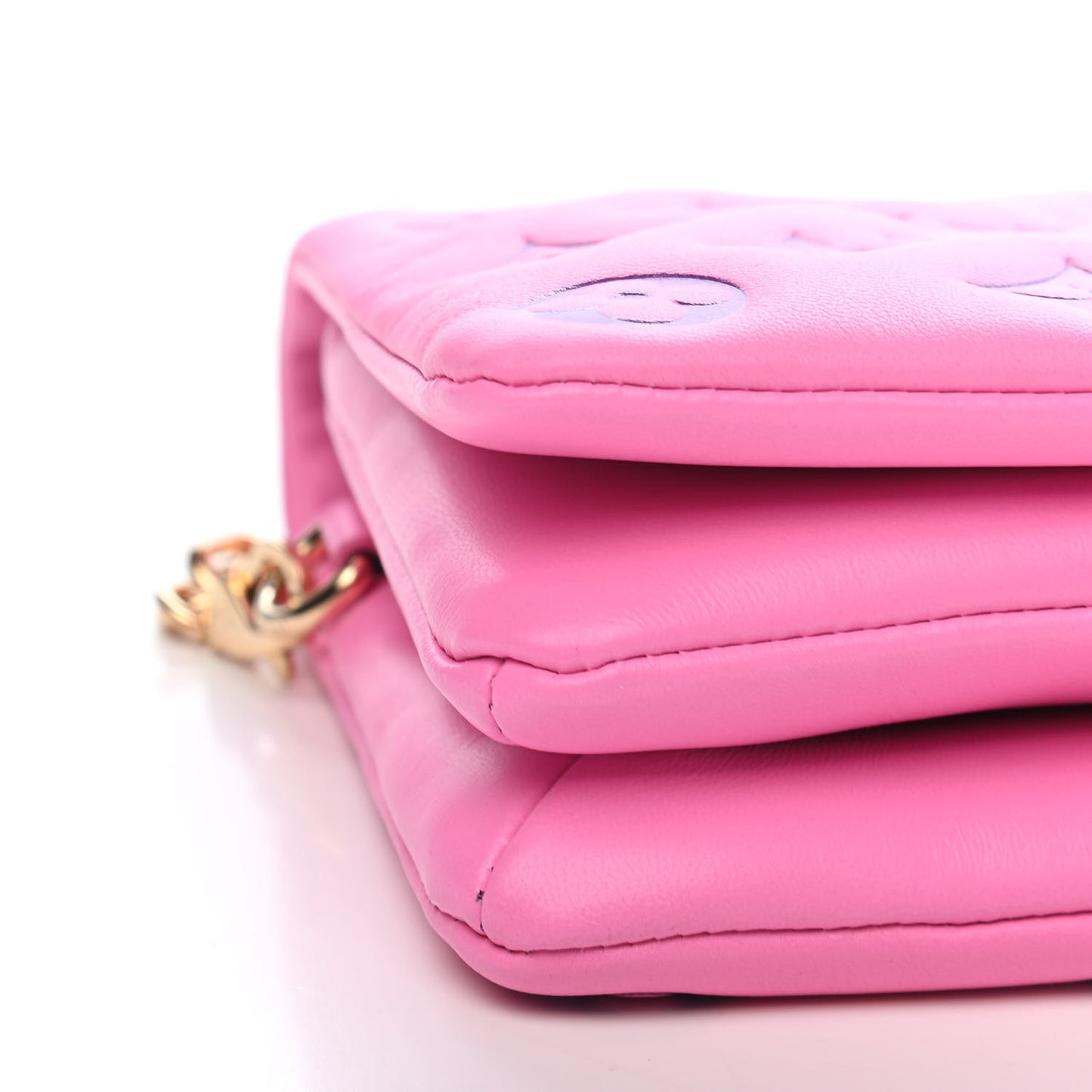 Lambskin Embossed Monogram Vuittamins Pochette Coussin Rose Violet