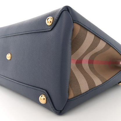 Burberry Grainy Calfskin House Check Medium Banner Tote Regency Blue 11 of 12