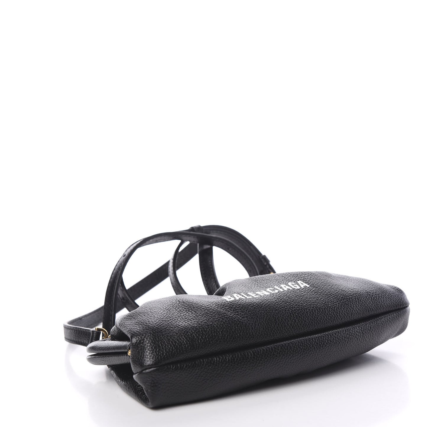 Grained Calfskin Logo Cloud Clutch XS Black