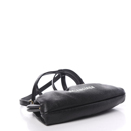 Balenciaga Grained Calfskin Logo Cloud Clutch XS Black 3 of 9