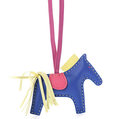 Hermes Milo Lambskin Grigri Rodeo Horse Bag Charm PM Bleu Electrique Bleu Azteque Soufre Menthe Rose Shocking Violet 4 of 7