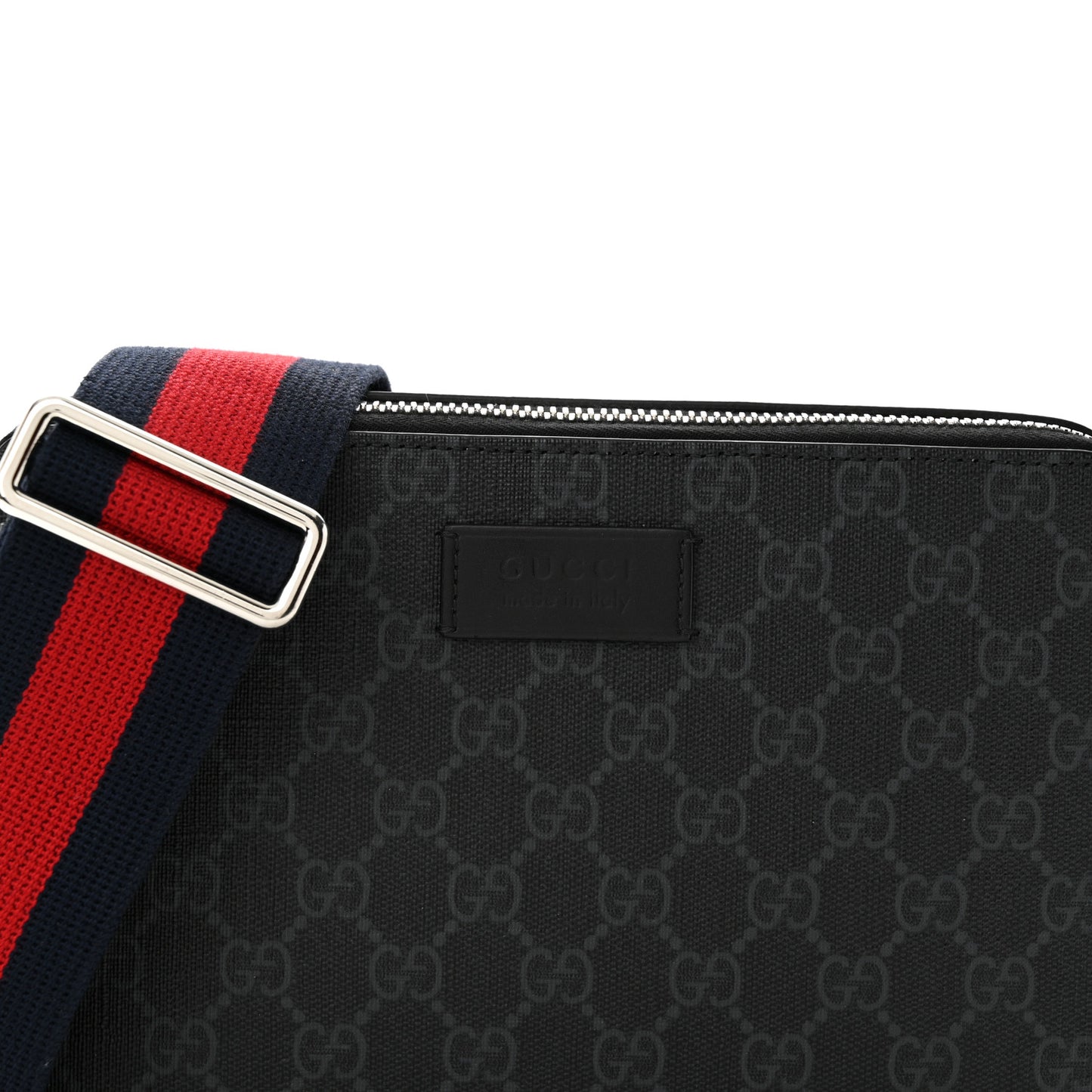 GG Supreme Monogram Web Mini Shoulder Bag Black Grey