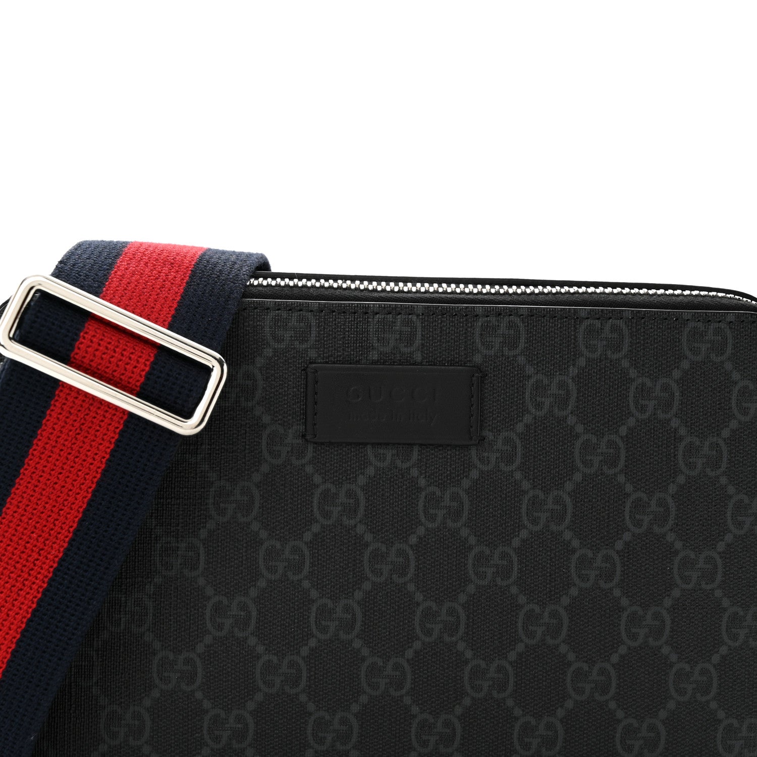 Gucci GG Supreme Monogram Web Mini Shoulder Bag Black Grey 6 of 13