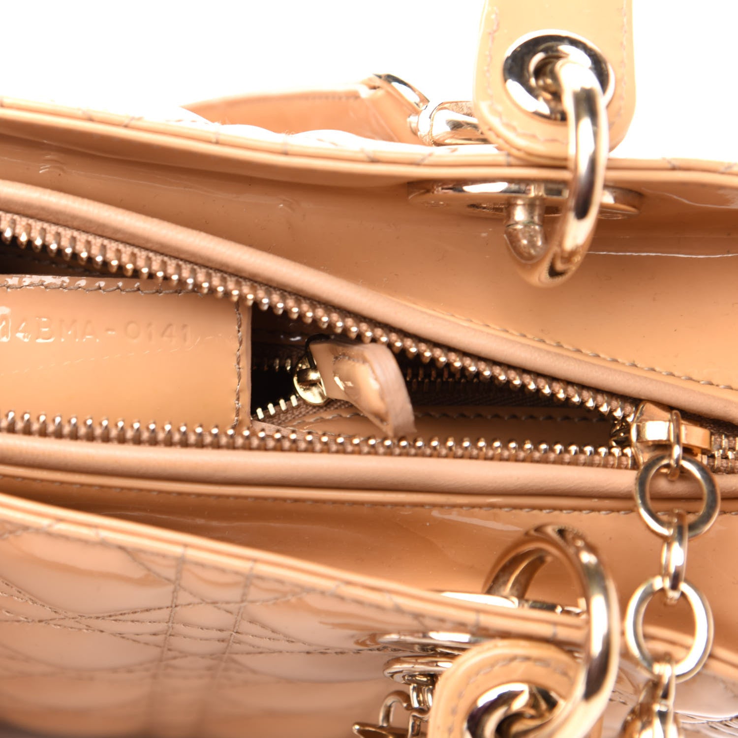 Christian Dior Patent Cannage Medium Lady Dior Beige 8 of 14