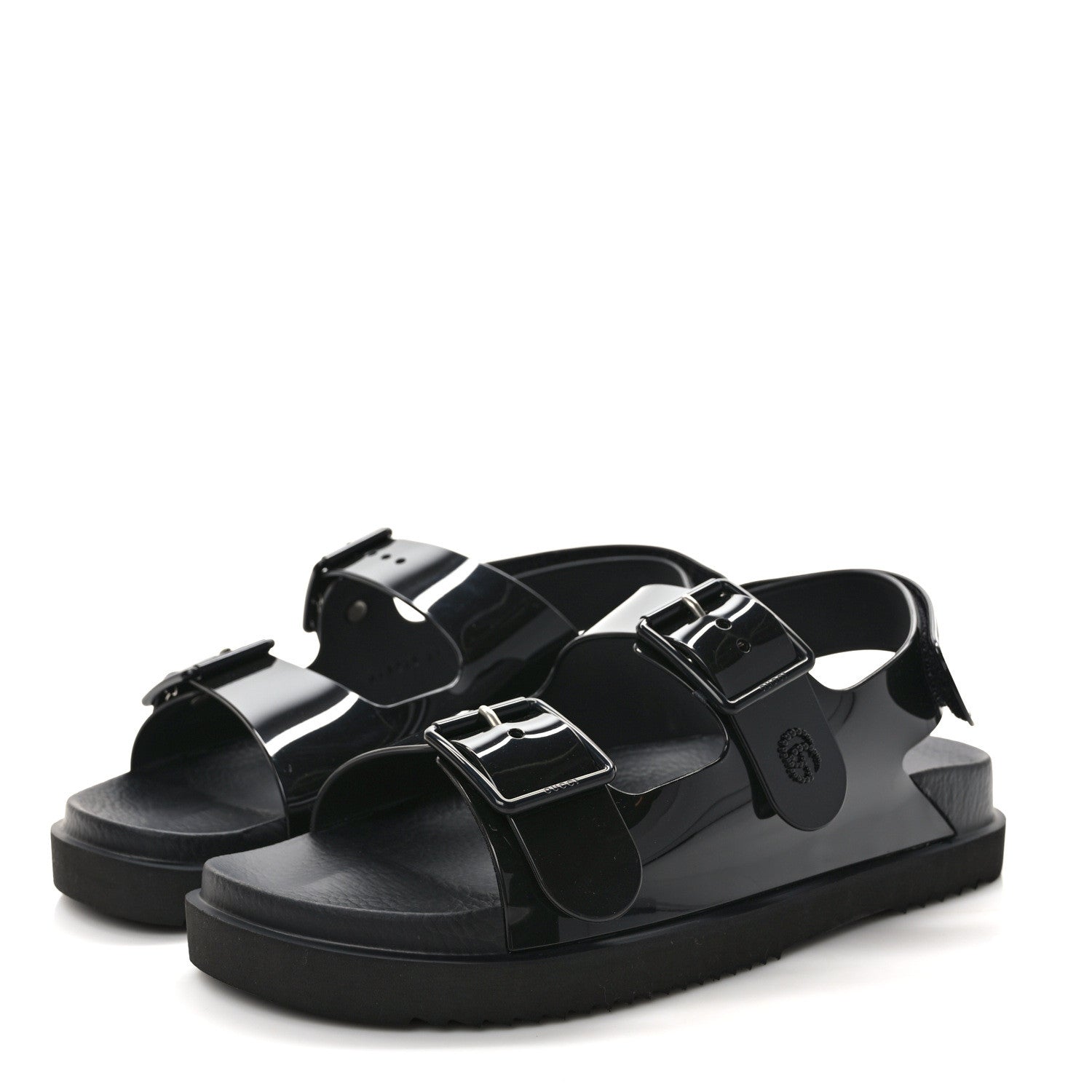 Gucci Rubber Mini Double G Womens Isla Dad Sandals 41 Black 3 of 10