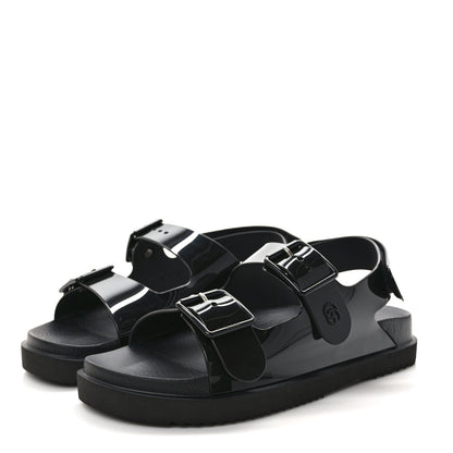 Gucci Rubber Mini Double G Womens Isla Dad Sandals 41 Black 3 of 10