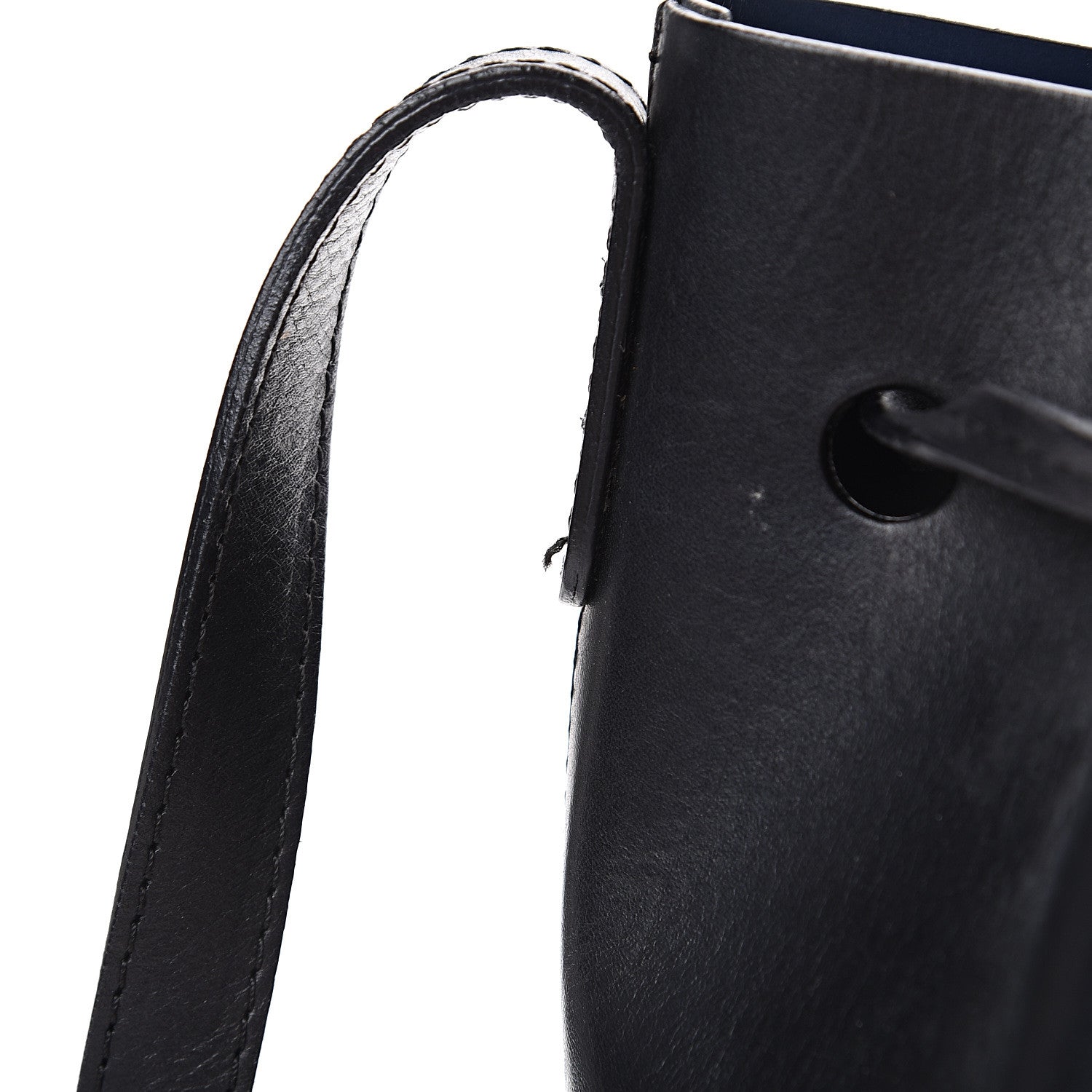 Mansur Gavriel Vegetable Tanned Calfskin Mini Bucket Bag Black Blu 9 of 16