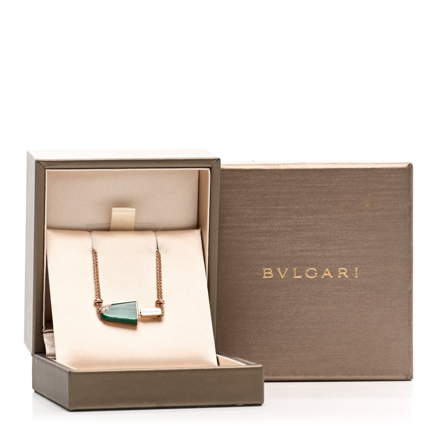 Bulgari 18K Rose Gold Diamond Malachite Gelati Bracelet SM 4 of 4