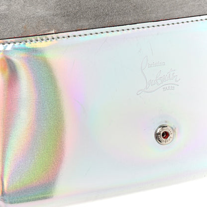 Christian Louboutin Metallic Patent Calfskin Spikes Boudoir Chain Wallet Silver 13 of 18